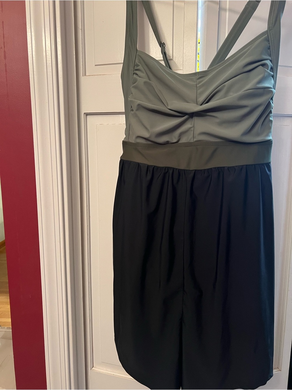 BloomChic Olive Green and Black One-Piece Swimsuit new wot